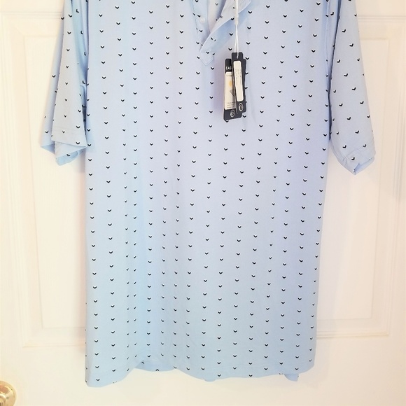 Crown & Eagle Golf Polo NWT Blue Geometric - Picture 2 of 6